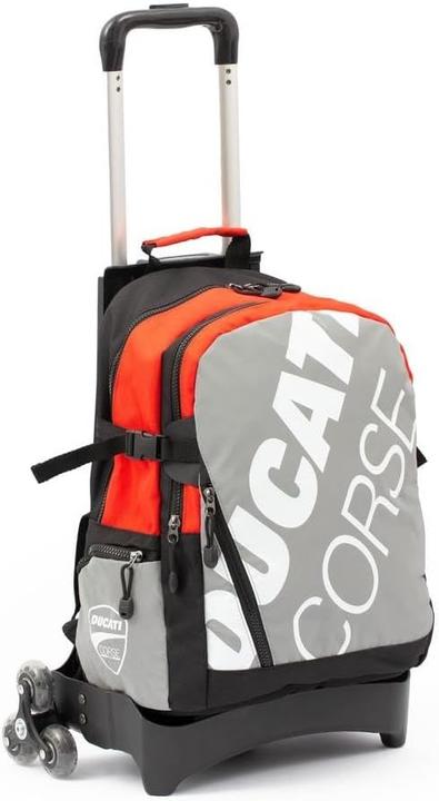 Actual product image Giochi Preziosi Ducati Rolling Backpack with Magnetic System, Comfort Back, and Multiple Compartments (26 l)