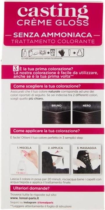 Immagine prodotto L'Oréal Paris L'Oreal Paris Casting Creme Gloss Tintura semipermanente per capelli 200 Nero Ebano (200 Nero ebano)