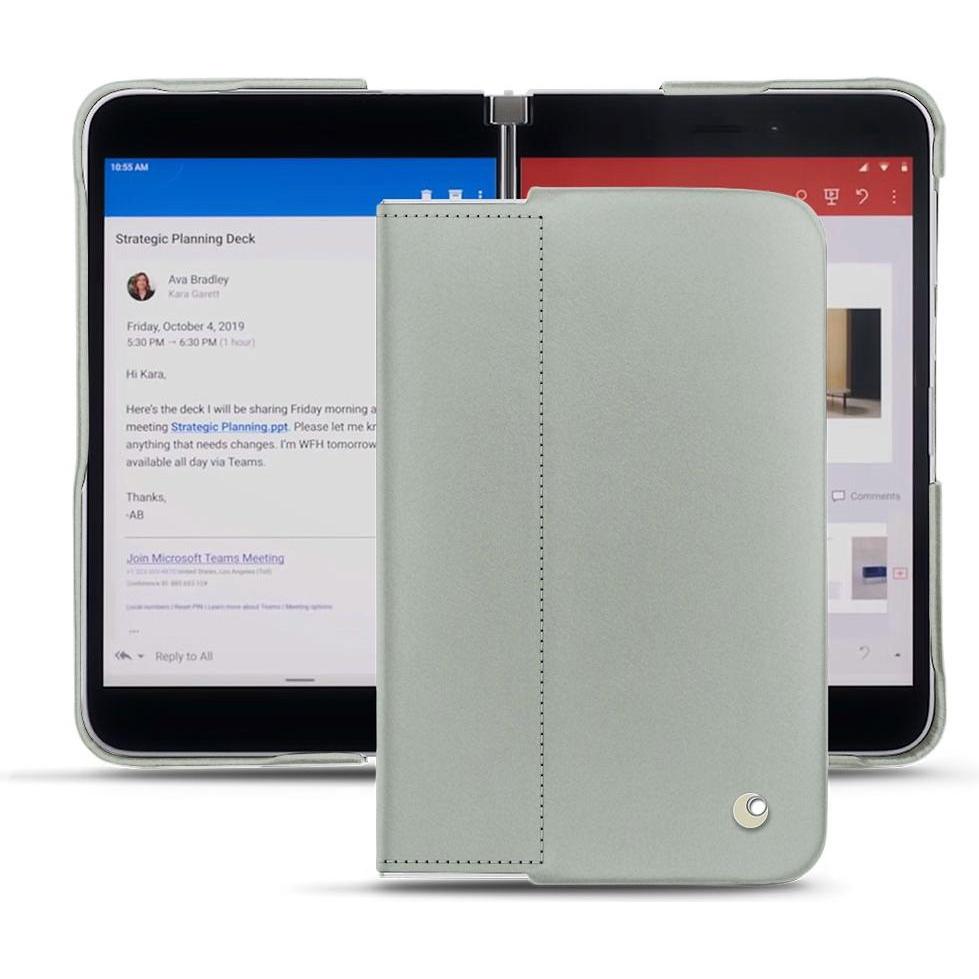 Noreve Lederschutzhülle (Microsoft Surface Duo), Smartphone Hülle, Grau