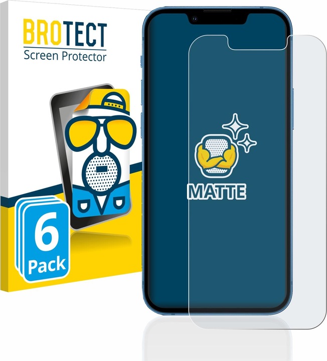 BROTECT Anti-glare screen protector matt (6 Piece, Apple iPhone 13 mini)
