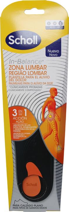 Actual product image Scholl Insole Lumbar Zone In-Balance Size L 1 Pair (42.5-45)