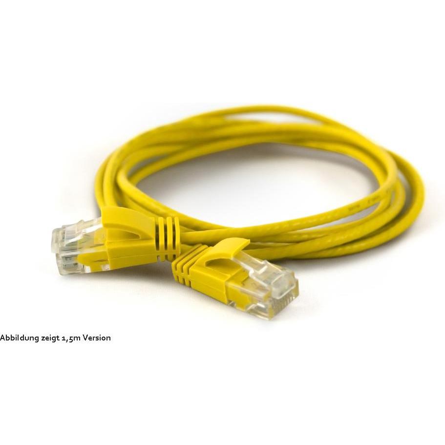 Wantec wW Patchkabel CAT6A rund 2.8mm UTP gelb 0.25m (U/UTP, CAT6a, 0.26 m), Netzwerkkabel