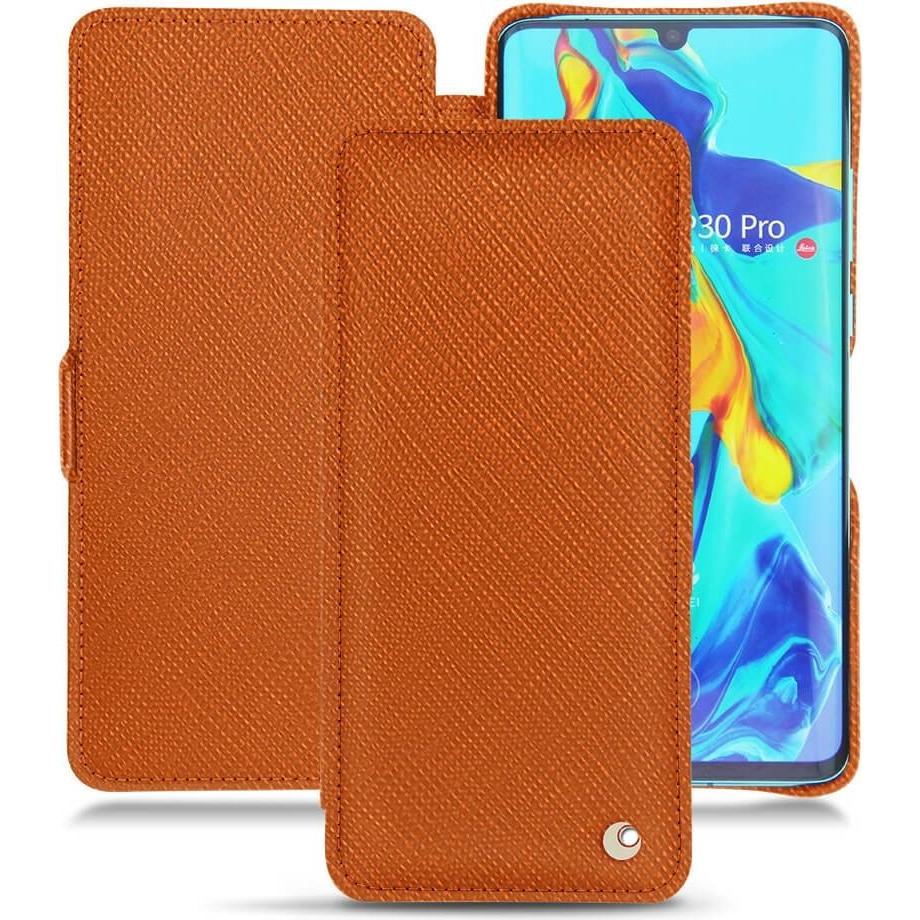 Noreve Lederschutzhülle horizontal (Huawei P30 Pro), Smartphone Hülle, Orange