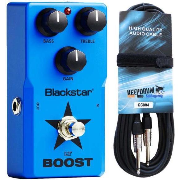 Blackstar LT-Boost Effektpedal mit Gitarrenkabel 6m (Gitarre), Effektpedal, Schwarz