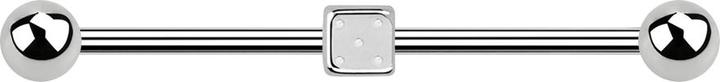 Produktbild Star Piercing Barbell silber Würfel mit zwei Kugeln (ohne Messing, Chirurgenstahl 316L)