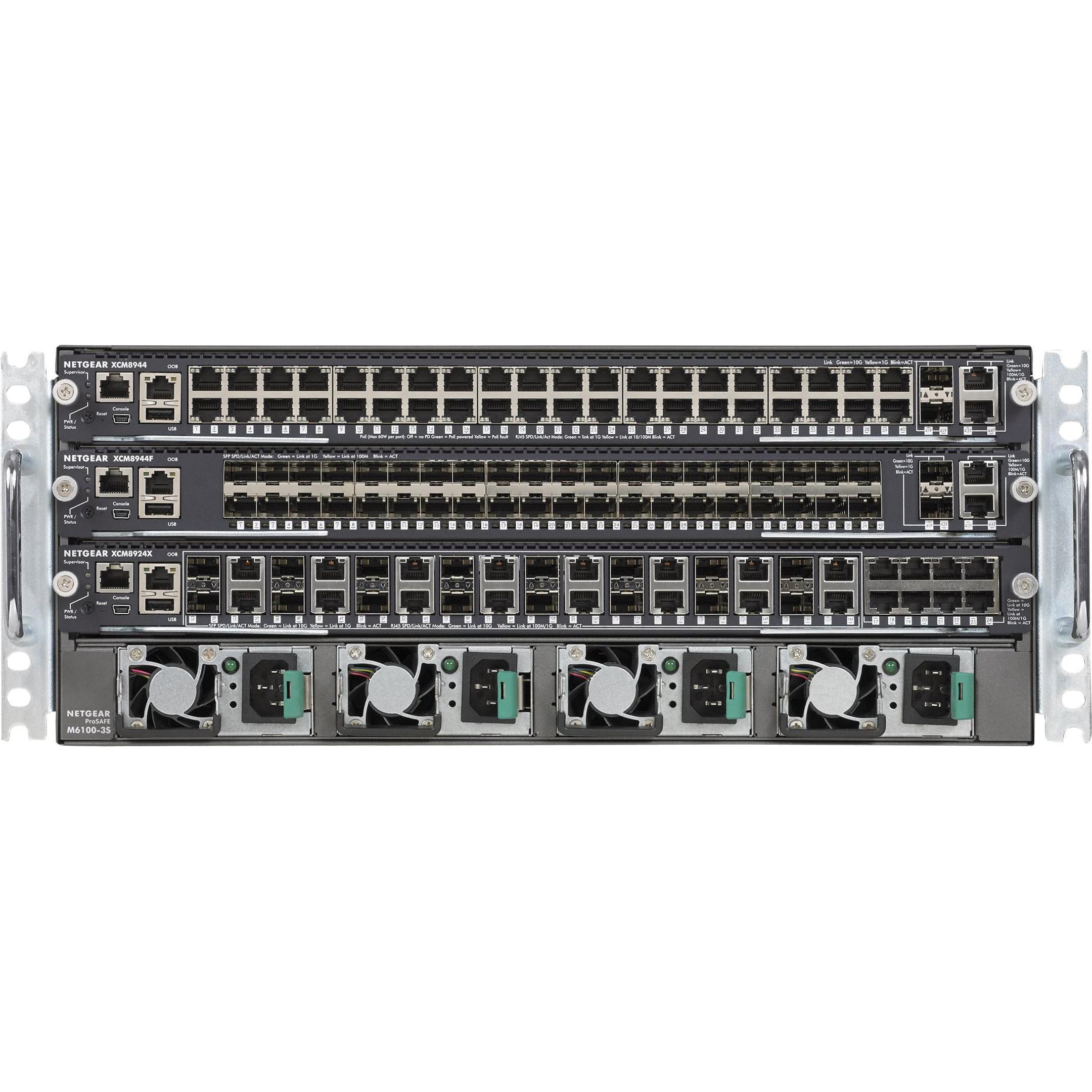 Netgear M6100-44GF3 : Starter Kit (44 Ports), Netzwerk Switch, Schwarz, Grau