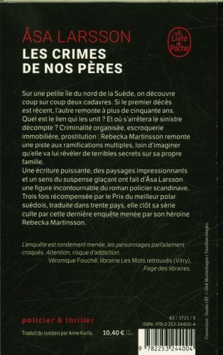 Immagine prodotto Les crimes de nos pères : la dernière enquête de Rebecka Martinsson (Francese, Åsa Larsson, 2023)