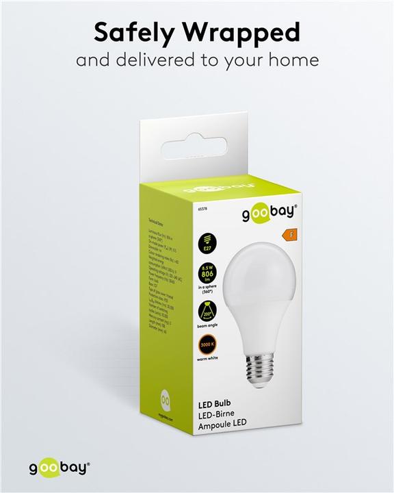 Produktbild Goobay LED-Birne, 8,5 W (E27, 806 lm, 1x)