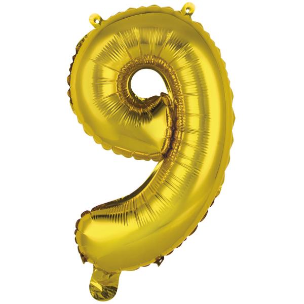 Amscan Folienballon Mini Zahl 9 gold