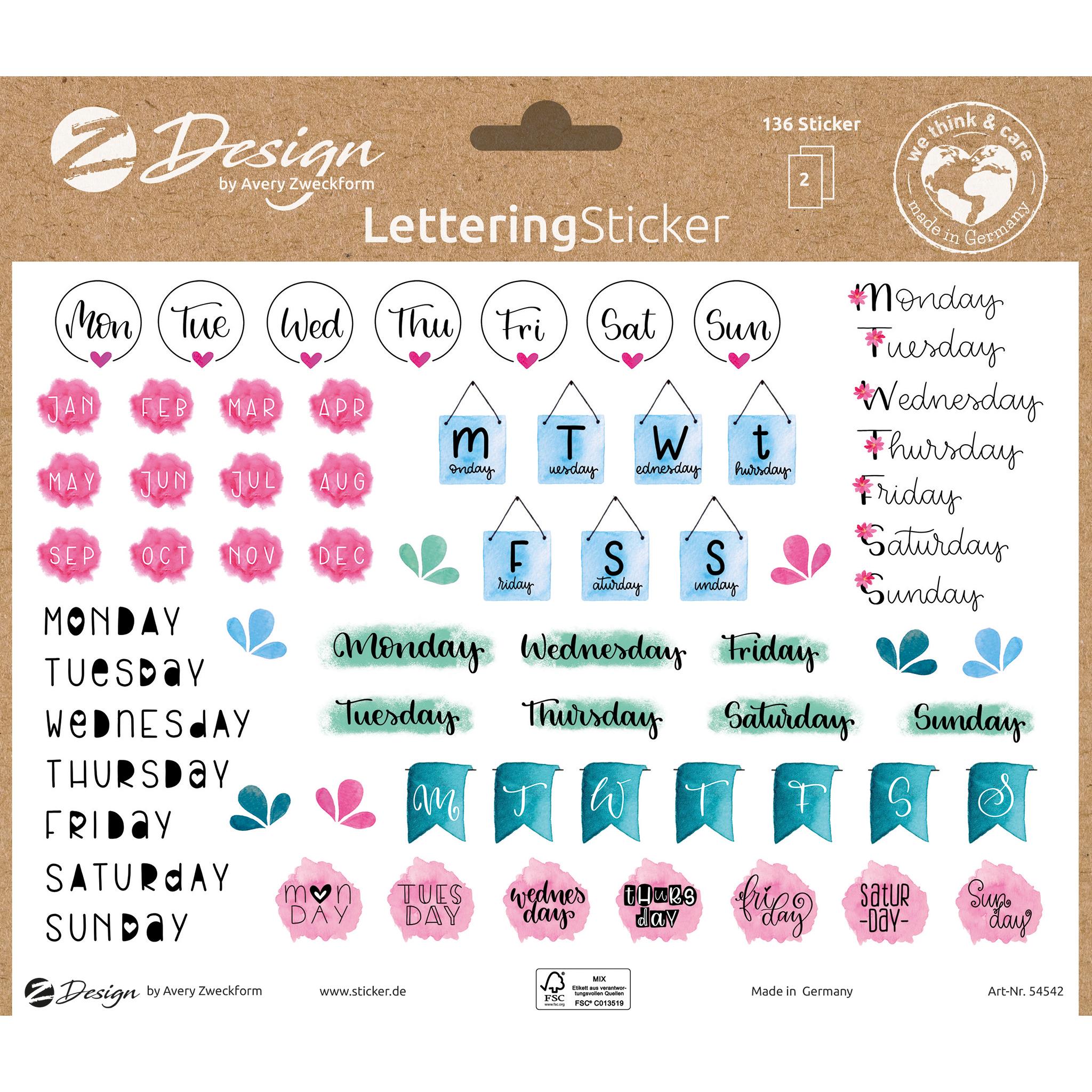 Avery, Sticker, Lettering Sticker