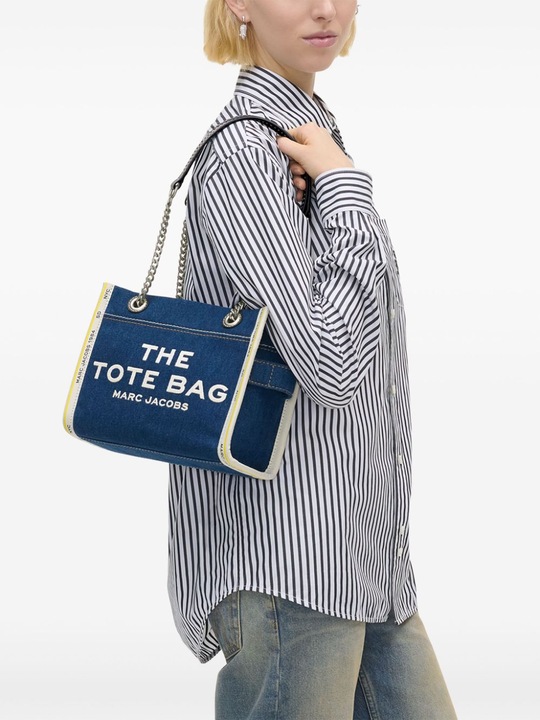 Produktbild Marc Jacobs the small tote in blue denim with embroidered logo