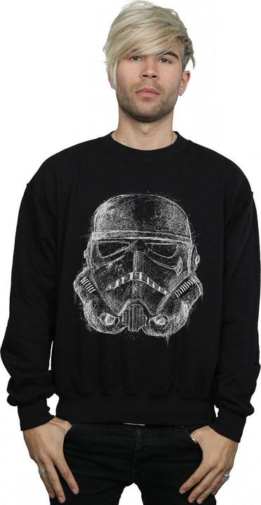 Actual product image Star Wars Mens Stormtrooper Scribble Helmet Sweatshirt (S)