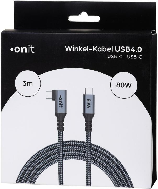 Produktbild Onit USB C – USB C (3 m, USB 4.0, 80 W)