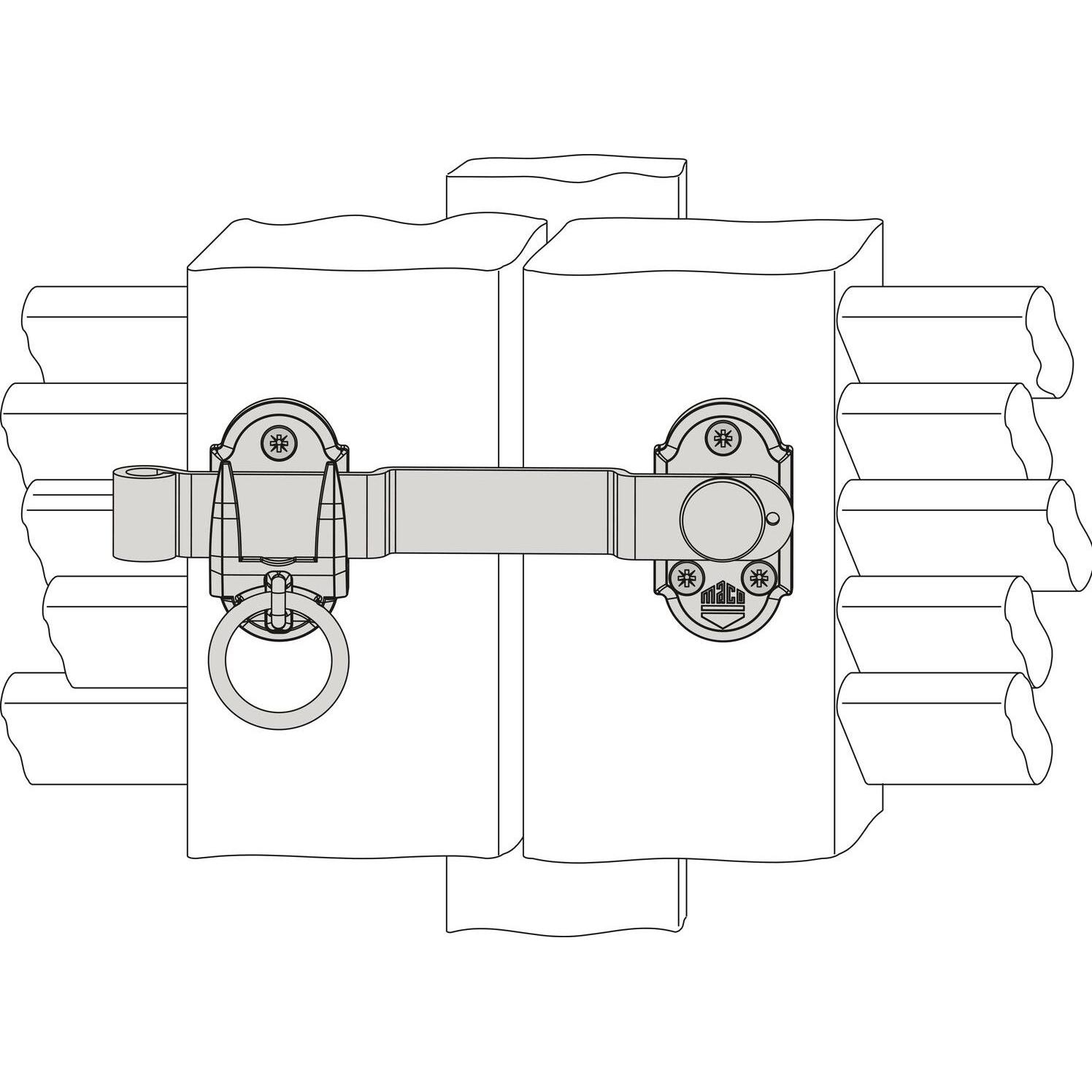 Thumbnail - Maco, Baubeschläge + Holzverbinder, RUSTICO Ladenmittelverschluss 2-flg. m. Hebel kurz L=125mm, schwarz (14216) (1 Stk.)