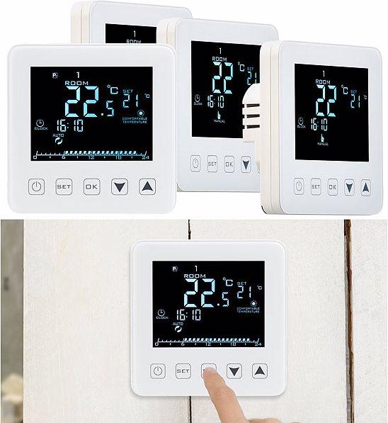 Immagine prodotto Revolt Set di 4 termostati a parete per riscaldamento a pavimento