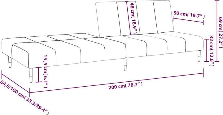 Produktbild vidaXL Schlafsofa (2-Sitzer)