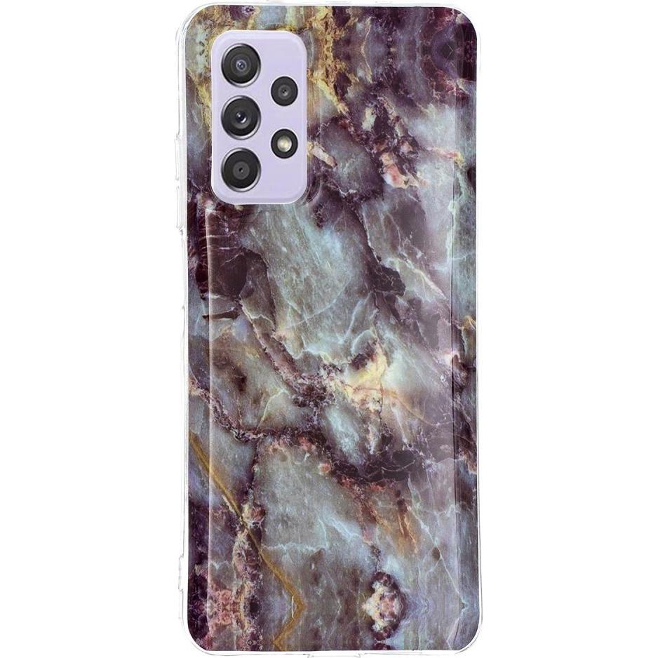 Cover-Discount Galaxy A52 - Softes Silikon Gummi Case cyan Marble (Samsung Galaxy A52, Samsung Galaxy A52s 5G, Samsung G...