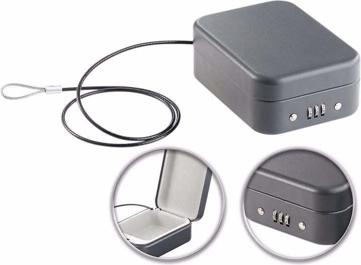Image du produit Xcase Mini coffre-fort en acier avec serrure à combinaison & câble de sécurité (0.70 l)