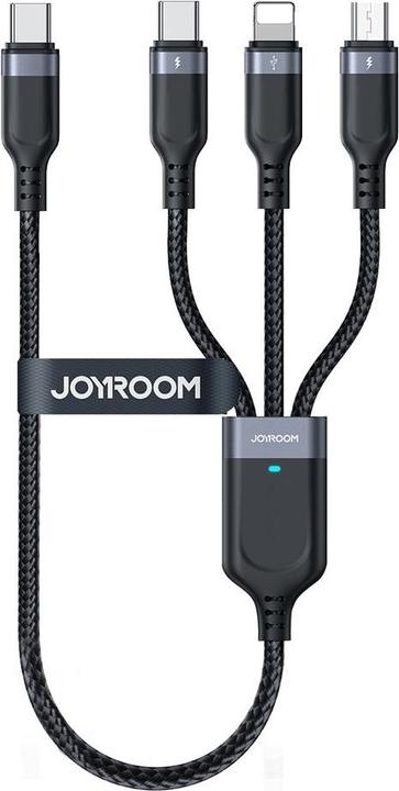 Image du produit Joyroom S-A18 Multi-Use Series 3.5A Type-C to Lightning+Type-C+Micro 3-in-1 Data Cable 0.3m-Black (0.30 m, USB 3.2 Gen 1)
