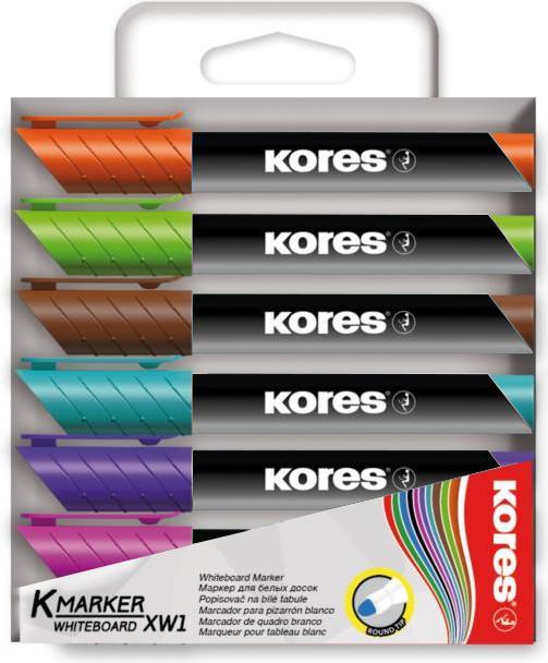 Produktbild Kores Permanent-Marker "K MARKER", Rundspitze, 6er Etui Strichstärke: 3.0 mm, schnell trocknend,... (6 x)
