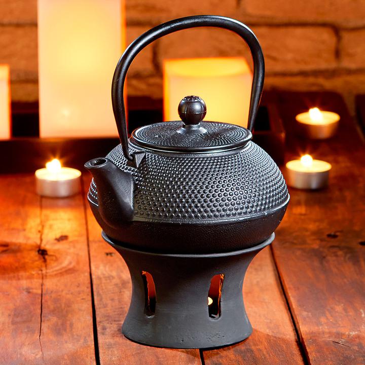 Produktbild Rosenstein & Söhne Asiatische Teekanne mit Stövchen aus Gusseisen (0.90 l)