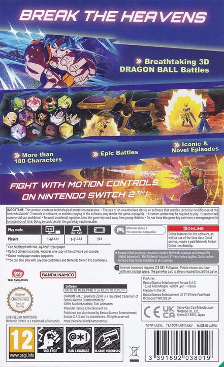 Produktbild Bandai Namco DRAGON BALL: Sparking! ZERO (Switch 2)