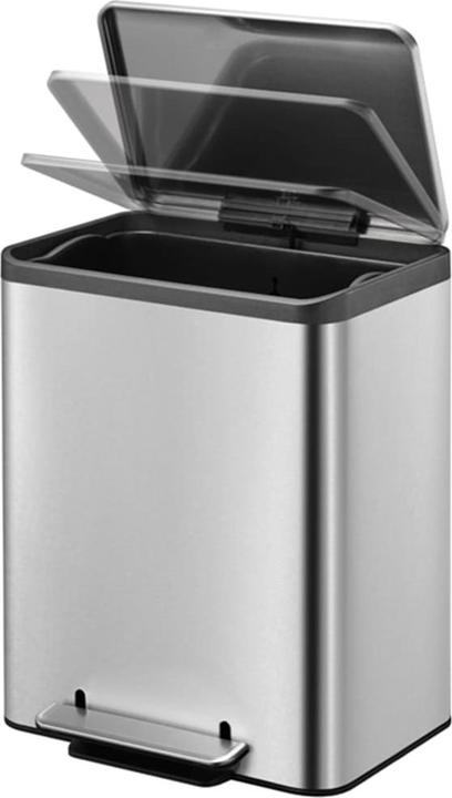 Actual product image EKO Treteimer EcoCasa Step Bin Mülleimer Edelstahl 30 L rechteckiger Treteimer mit Fingerabdruck fe (30 l)