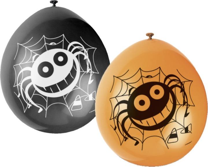 Unique Halloween Luftballon Spinnen orange/schwarz (10 x)