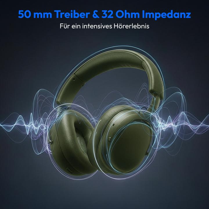 Actual product image Medion LIFE HX1-Pure Over Ear-Kopfhörer grün (NC, 100 h, Cable, Wireless)