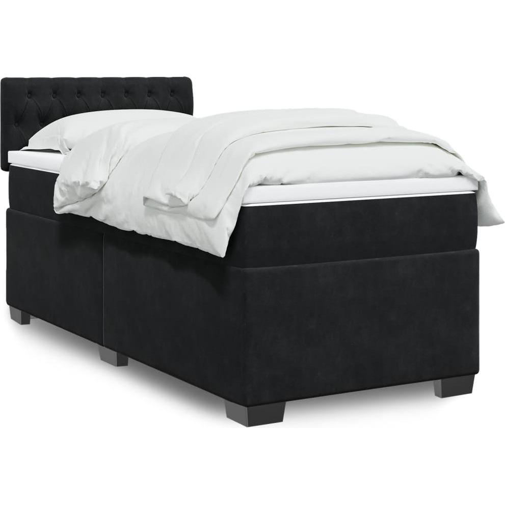 VidaXL, Bett, Bo x springbett mit Matratze 90 x 190 cm Samt (90 x 190 cm)