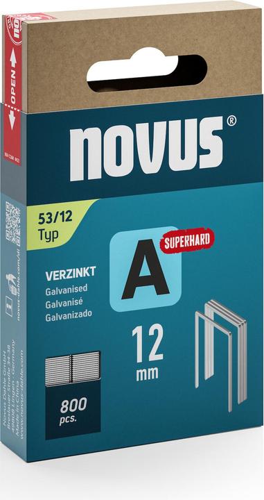 Novus Feindrahtklammern A 53 12mm Super Hard