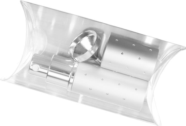 Actual product image Pocket atomiser silver for 10 ml + funnel silver in gift box (Perfume set)
