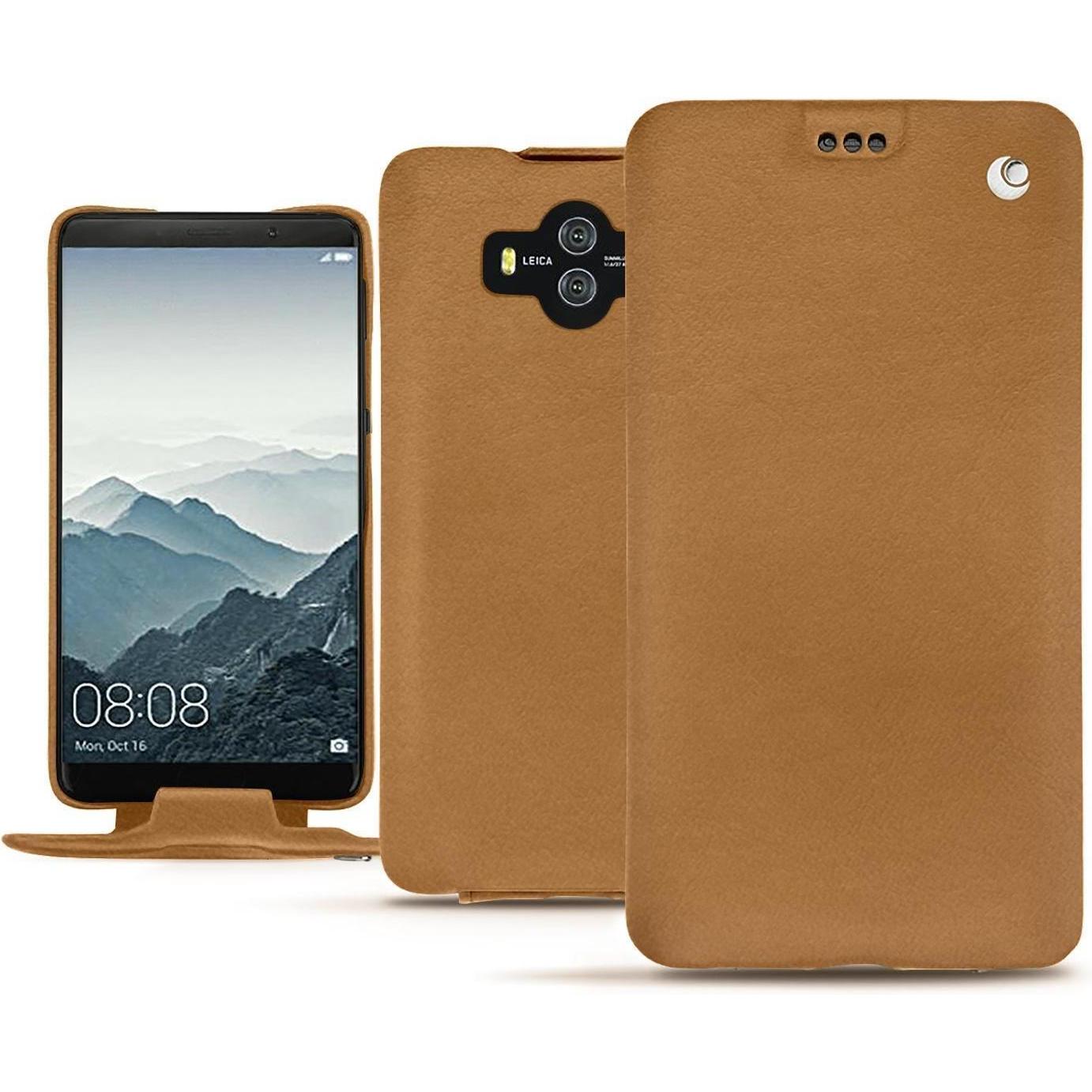 Noreve Lederschutzhülle vertikal (Huawei Mate 10), Smartphone Hülle, Braun