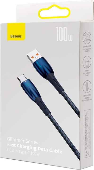 Immagine prodotto Baseus Cavo USB per USB-C Glimmer Series, 100W, 1m (blu) (1 m, USB 2.0, 100 W)