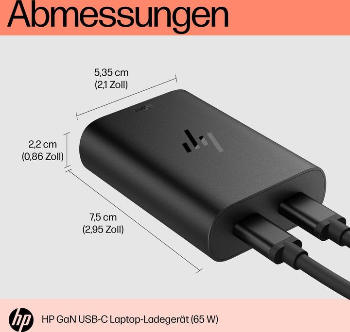 Image du produit HP Chargeur USB-C pour ordinateur portable 65W GaN (65 W)