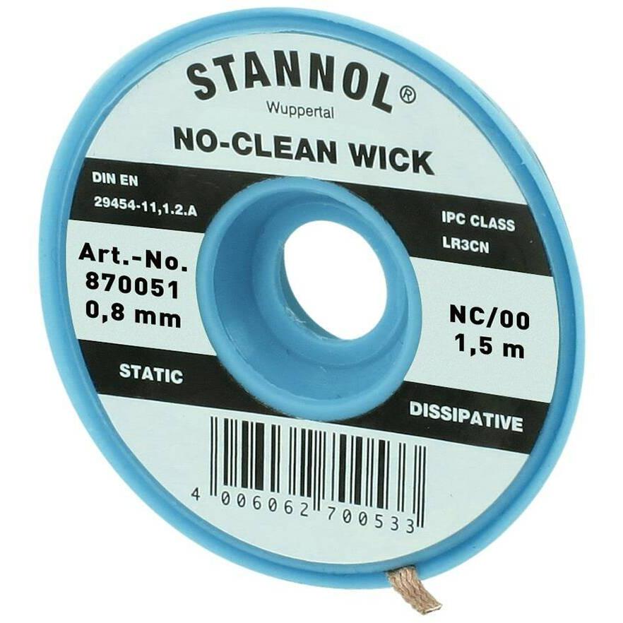 Stannol Filo dissaldante NC-BB Filo dissaldante 0,8 mm x 1,5 m senza alogeni (Set per dissaldare), Accessori per saldatore