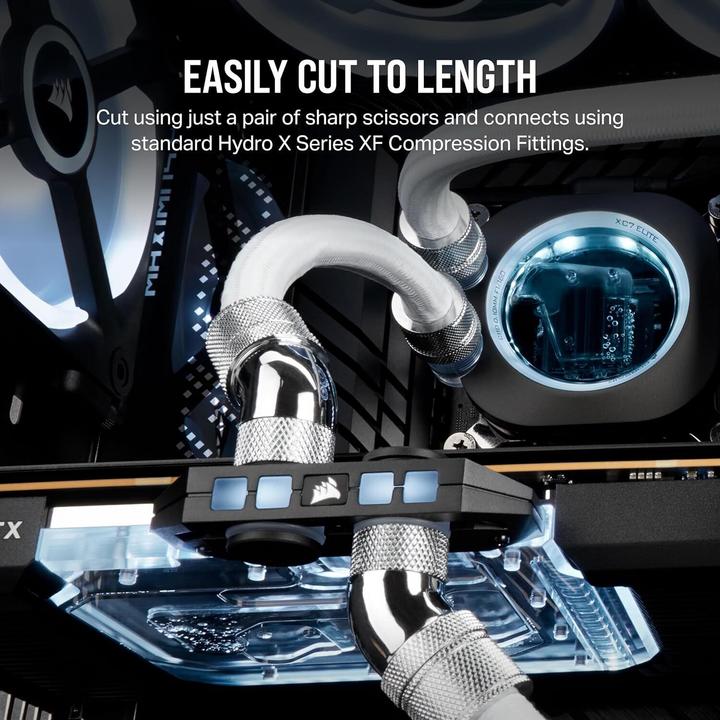 Produktbild Corsair Tubing (soft), XT Softline Mesh White (3m 10/13mm ID/OD) (3 m, Kunststoff)