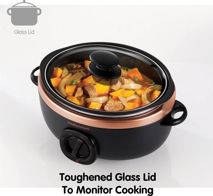 Produktbild Morphy Richards Slow Cooker Sear&Stew 3.5L matt schwarz/ rosegold