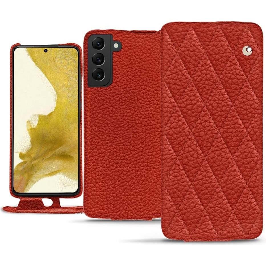 Noreve Lederschutzhülle vertikal (Samsung Galaxy S22), Smartphone Hülle, Orange