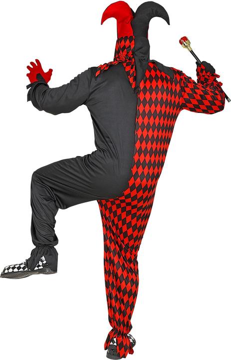 Actual product image Widmann Evil harlequin with overalls, mask with hood and hat (S)