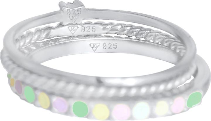 Produktbild Elli Ring Multi-Color Emaille Kristall 3er Set 925 Silber (64)