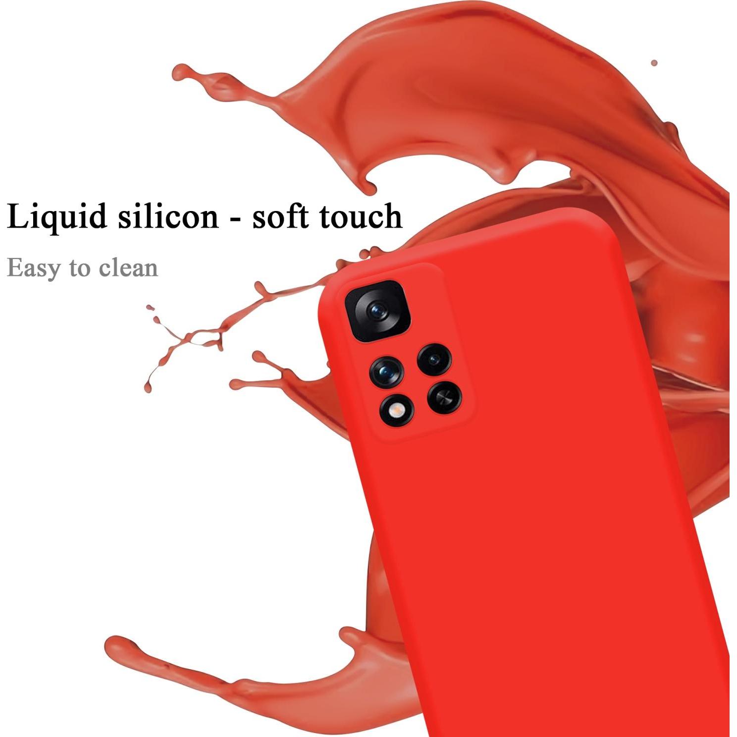Thumbnail - Cadorabo TPU Liquid Silicone Case Hülle für Xiaomi RedMi NOTE 11 PRO+ (Xiaomi Redmi Note 11 Pro+), Smartphone Hülle, Rot