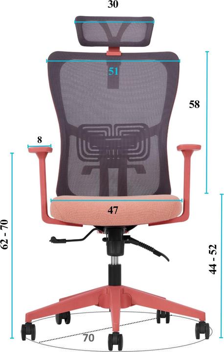 Image du produit Kalune Design Lumbar 126 Salmon Office Chair