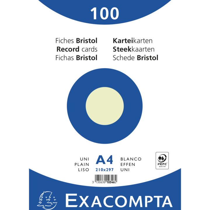 Actual product image Exacompta Index cards (210 x 297 mm, 205 g/m², 100 x)