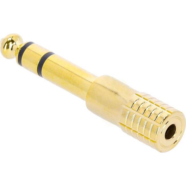 Adam Hall 4 STAR A MF3 JM3 GOLD - Adapter Miniklinke female stereo auf 6,3 mm Klinke male stereo, Audio Adapter, Gold