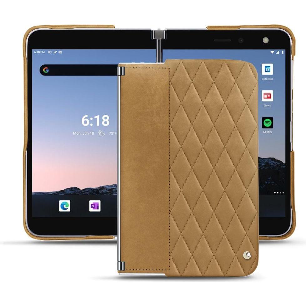 Noreve Lederschutzhülle (Microsoft Surface Duo 2), Smartphone Hülle, Braun