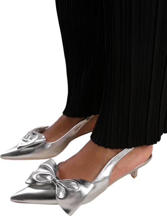 Actual product image Where's That From Womens/Ladies Santorini Bow Pointed Kitten Heel Sandals (37)