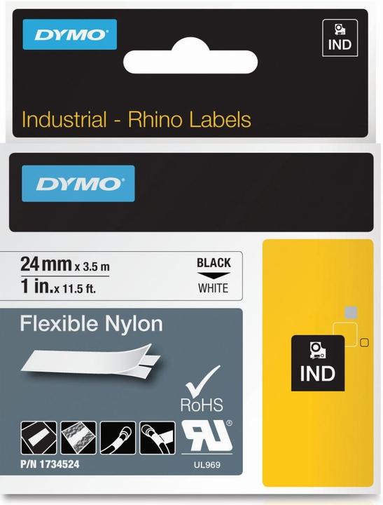 Produktbild Dymo Schriftbandkassette (2.40 cm, Schwarz)
