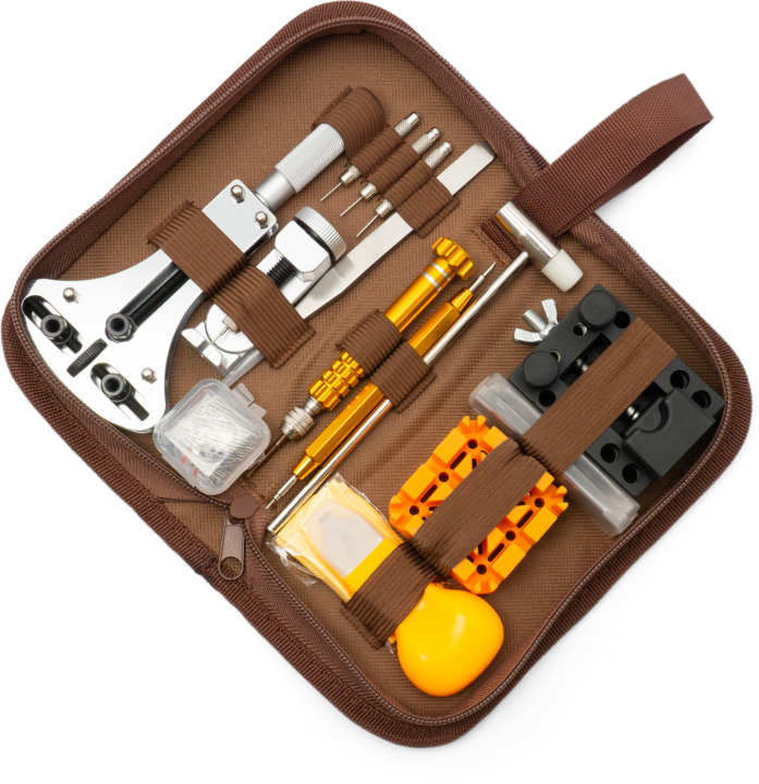 Image du produit Werkstein Kit d'outils universel pour montres - Kit de réparation avec pincettes, extracteur de maillons &