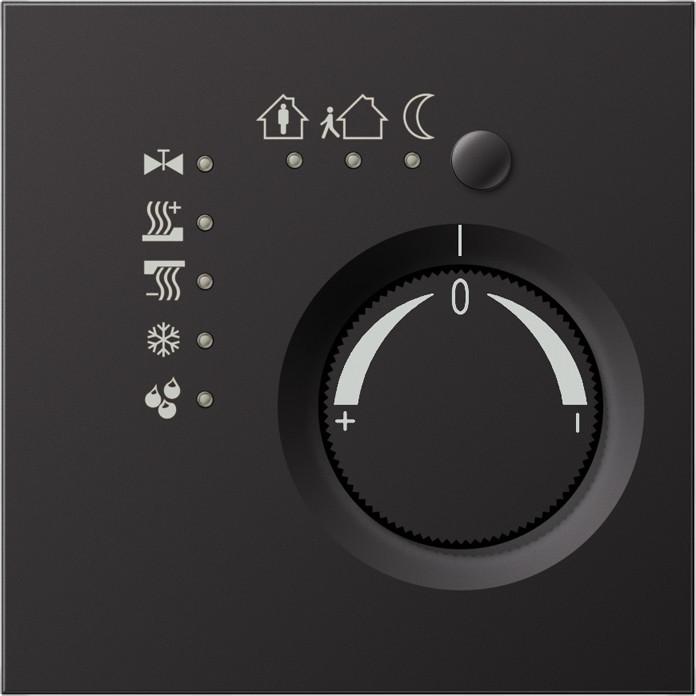 JUNG Raumtemperaturregler UP LS KNX ws glz AL2178TSD, Thermostat, Silber